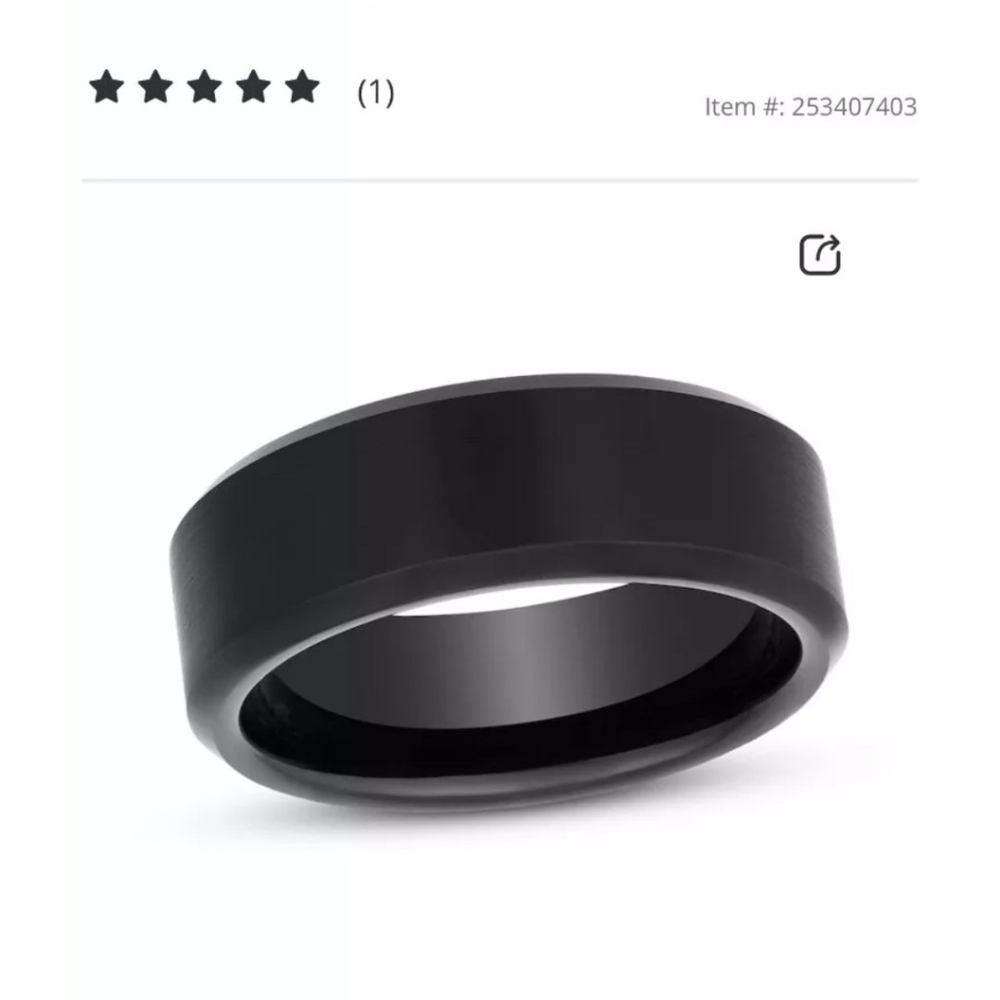 Mens new black tungsten wedding band - Picture 5 of 5